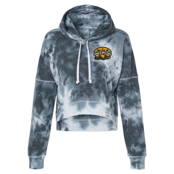 J. America - Women's Crop Hooded Sweatshirt - Embroidered Logo Thumbnail